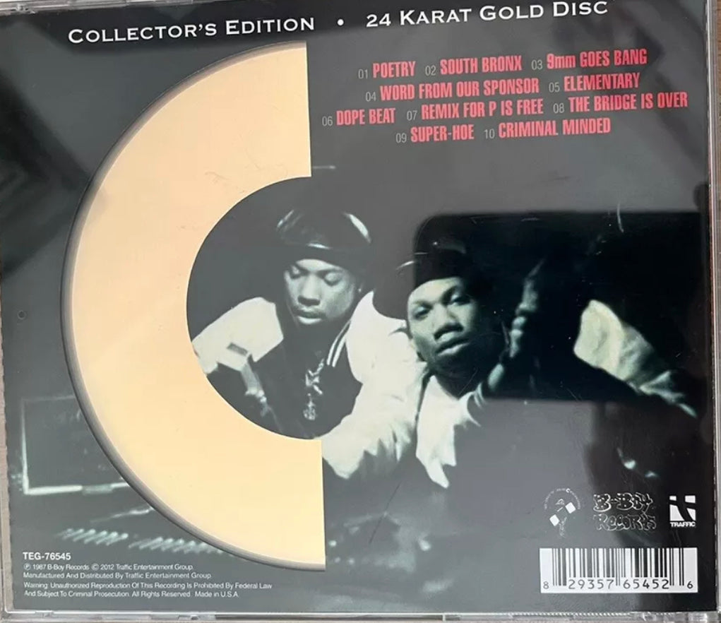 Boogie Down Productions - Criminal Minded - Collector Edition 24 Karat Gold Disc