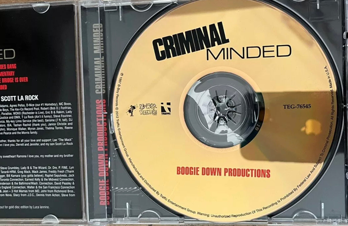 Boogie Down Productions - Criminal Minded - Collector Edition 24 Karat Gold Disc